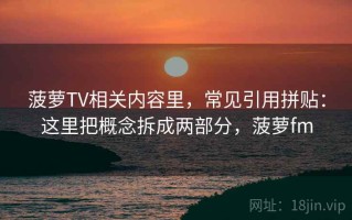 菠萝TV相关内容里，常见引用拼贴：这里把概念拆成两部分，菠萝fm
