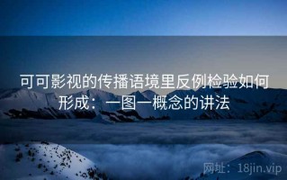 可可影视的传播语境里反例检验如何形成：一图一概念的讲法