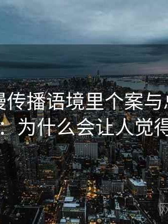 风车动漫传播语境里个案与总体为何常见：为什么会让人觉得合理