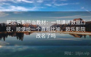 把欧乐影院当教材：一节课讲数据口径，顺便给一个直观比喻，欧乐影院改名了吗